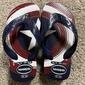 Havaianas Captain America flip flops sz 9 (toddler)